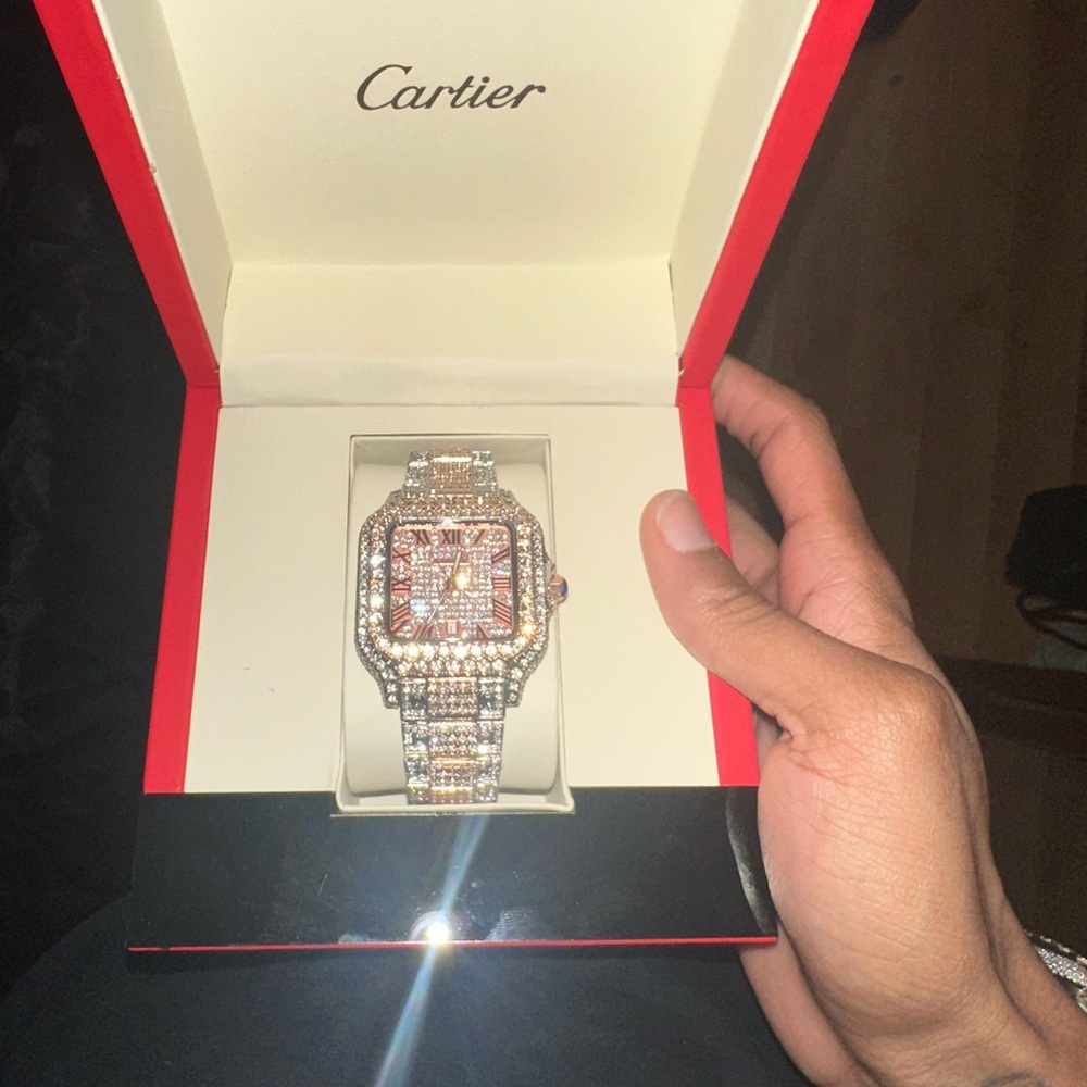 Cartier Red and Silver Timepiece